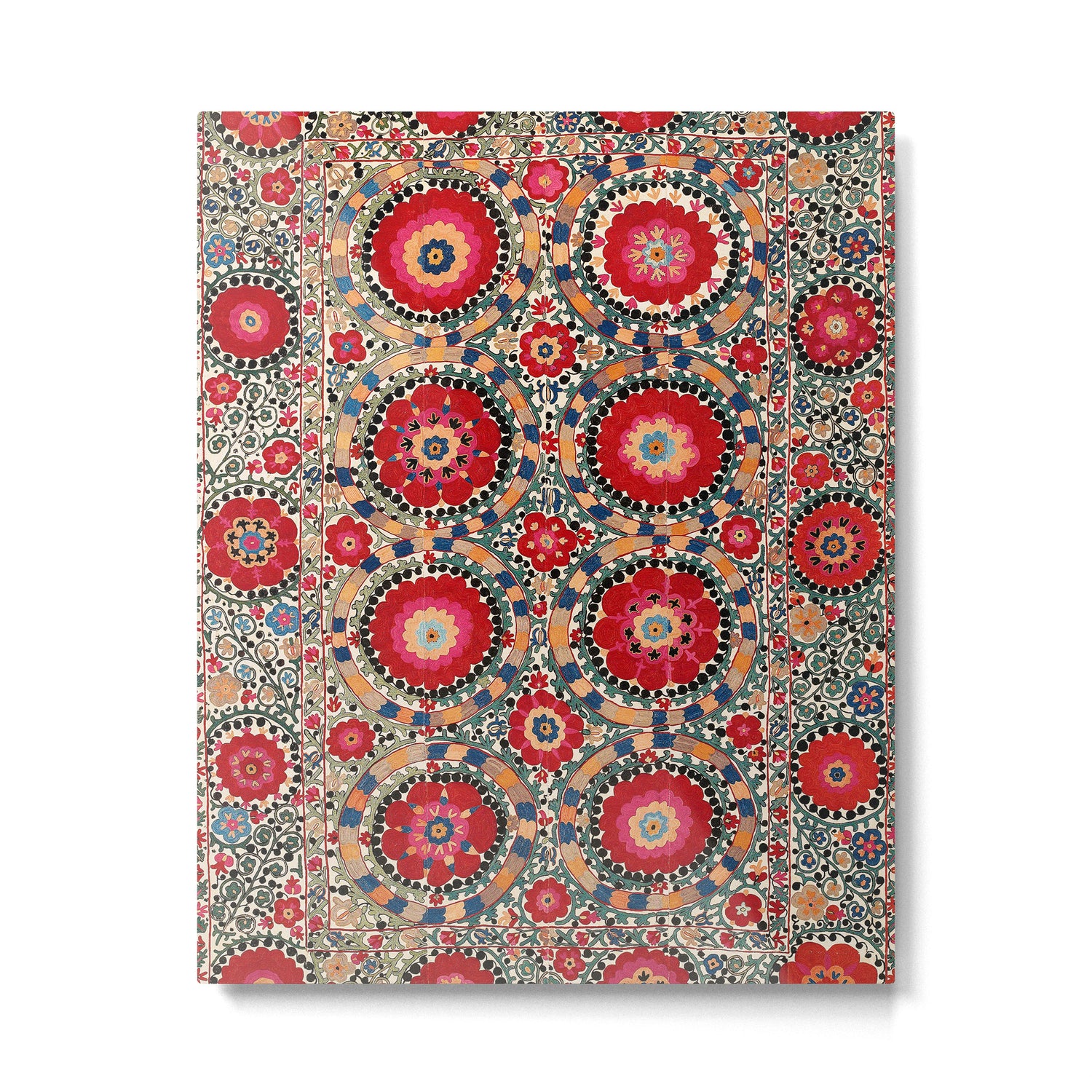 Karabag Suzani Uzbekistan Embroidery Print Metal Print Gallery Image 4