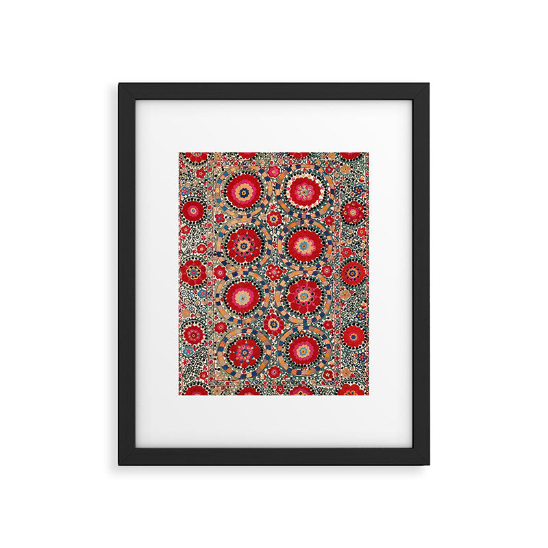 Karabag Suzani Uzbekistan Embroidery Print Framed Art Print Gallery Image 5