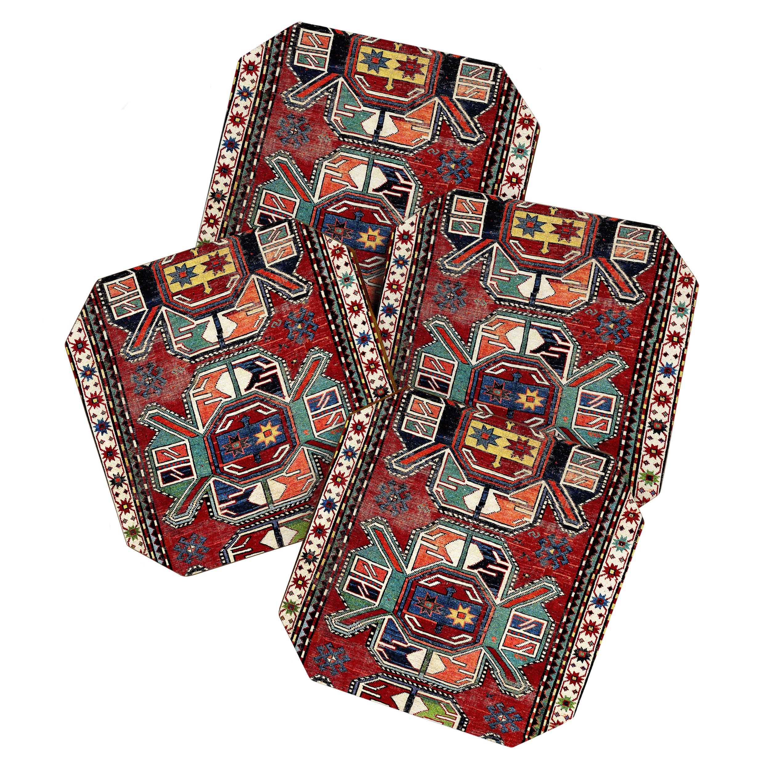 Karabagh Antique Azerbaijan South Caucasus Rug Print Coaster Gallery Image 1