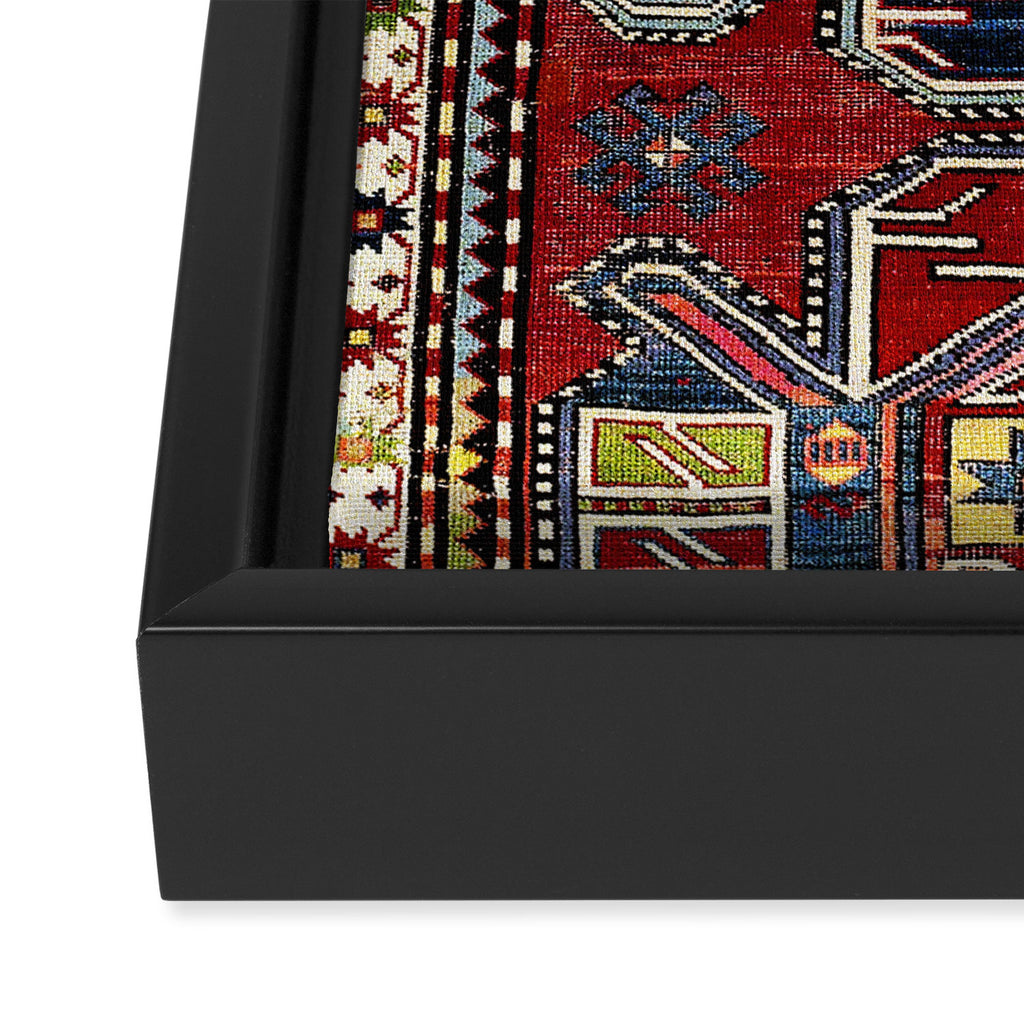 Karabagh Antique Azerbaijan South Caucasus Rug Print Framed Canvas Print Gallery Image 3