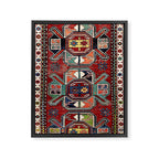 Karabagh Antique Azerbaijan South Caucasus Rug Print Framed Canvas Print Gallery Image 3