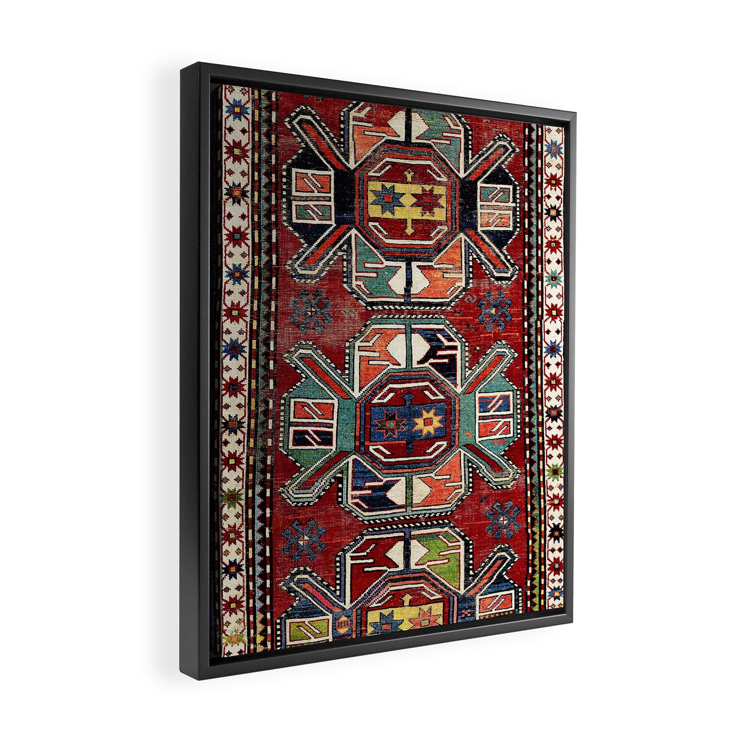 Karabagh Antique Azerbaijan South Caucasus Rug Print Framed Canvas Print Gallery Image 2