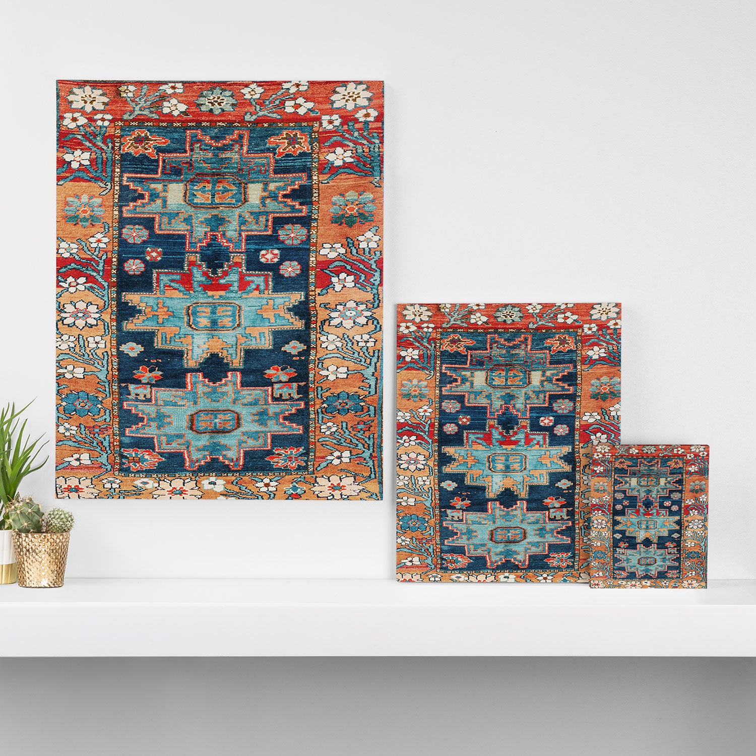 Karabakh  Antique South Caucasus Azerbaijan Rug Print Canvas Print Gallery Image 3