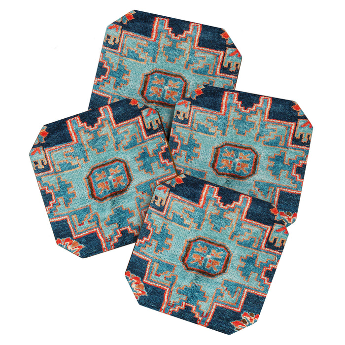 Karabakh  Antique South Caucasus Azerbaijan Rug Print Coaster Gallery Image 1