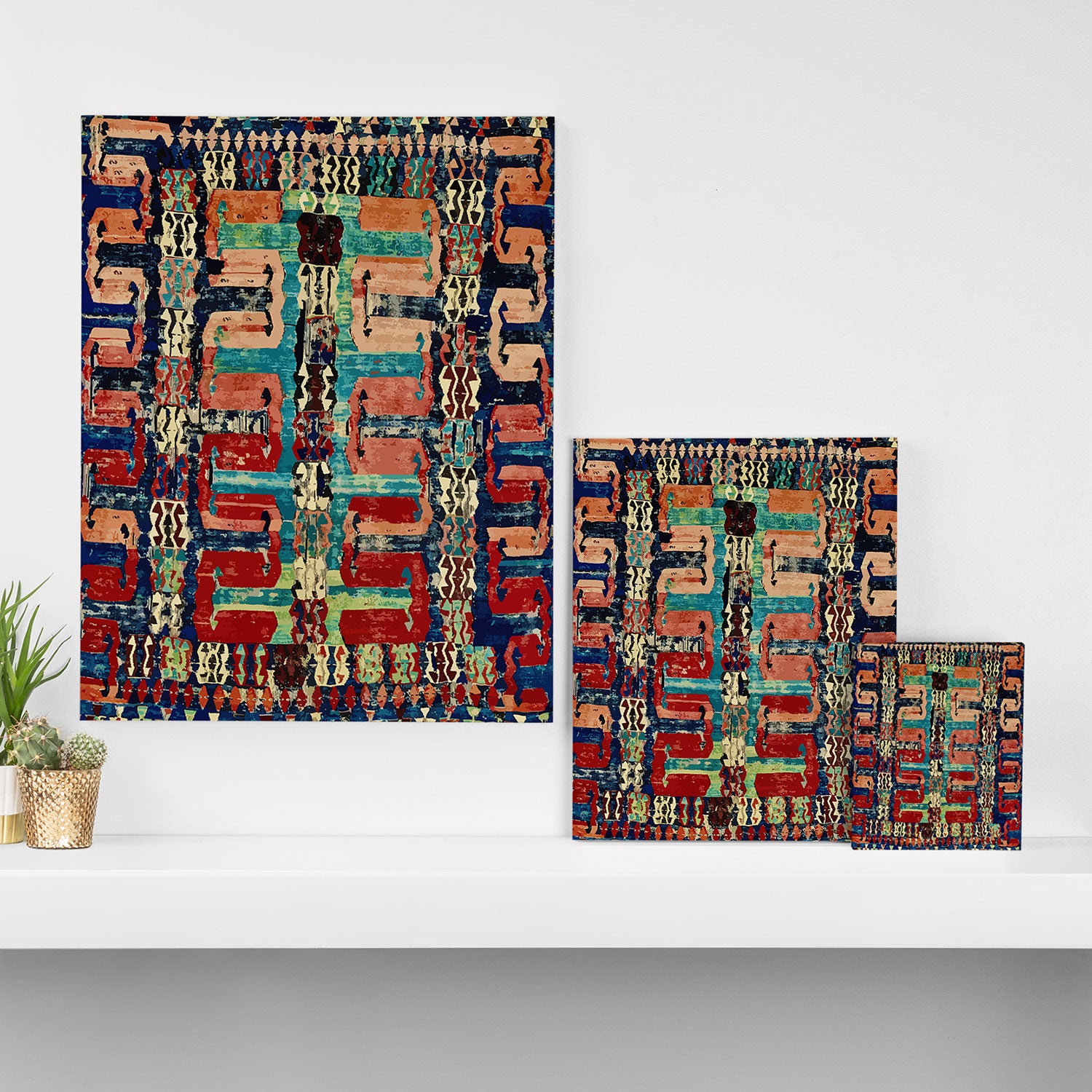 Karakecili Turkish Antique Kilim Flatweave Rug Pattern Canvas Print Gallery Image 3