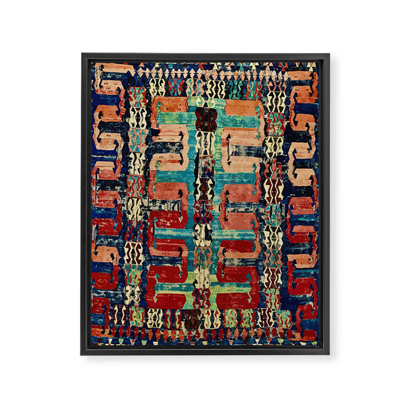 Karakecili Turkish Antique Kilim Flatweave Rug Pattern Framed Canvas Print Gallery Image 6