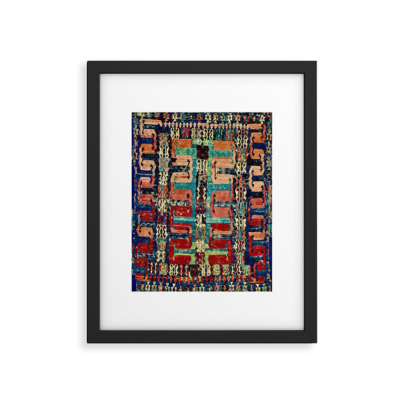 Karakecili Turkish Antique Kilim Flatweave Rug Pattern Framed Art Print Gallery Image 5