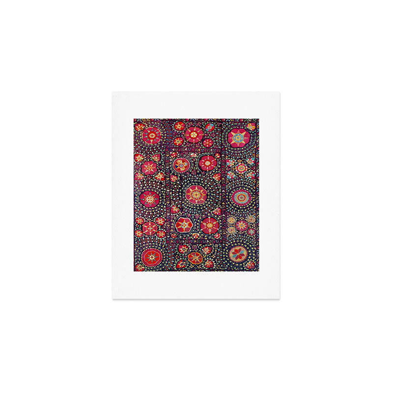 Karshi  Suzani  Antique Uzbekistan Embroidery Print Art Print Gallery Image 1