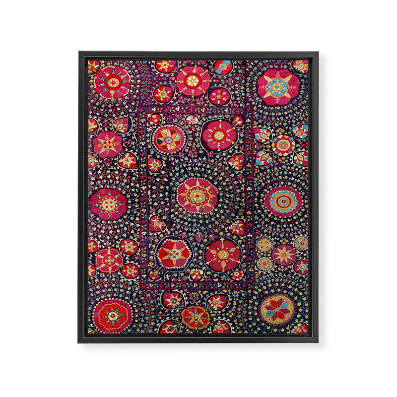 Karshi  Suzani  Antique Uzbekistan Embroidery Print Framed Canvas Print Gallery Image 3