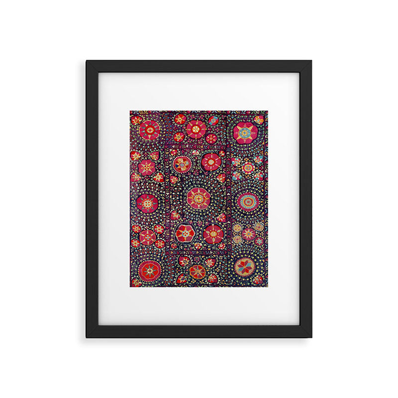 Karshi  Suzani  Antique Uzbekistan Embroidery Print Framed Art Print Gallery Image 5