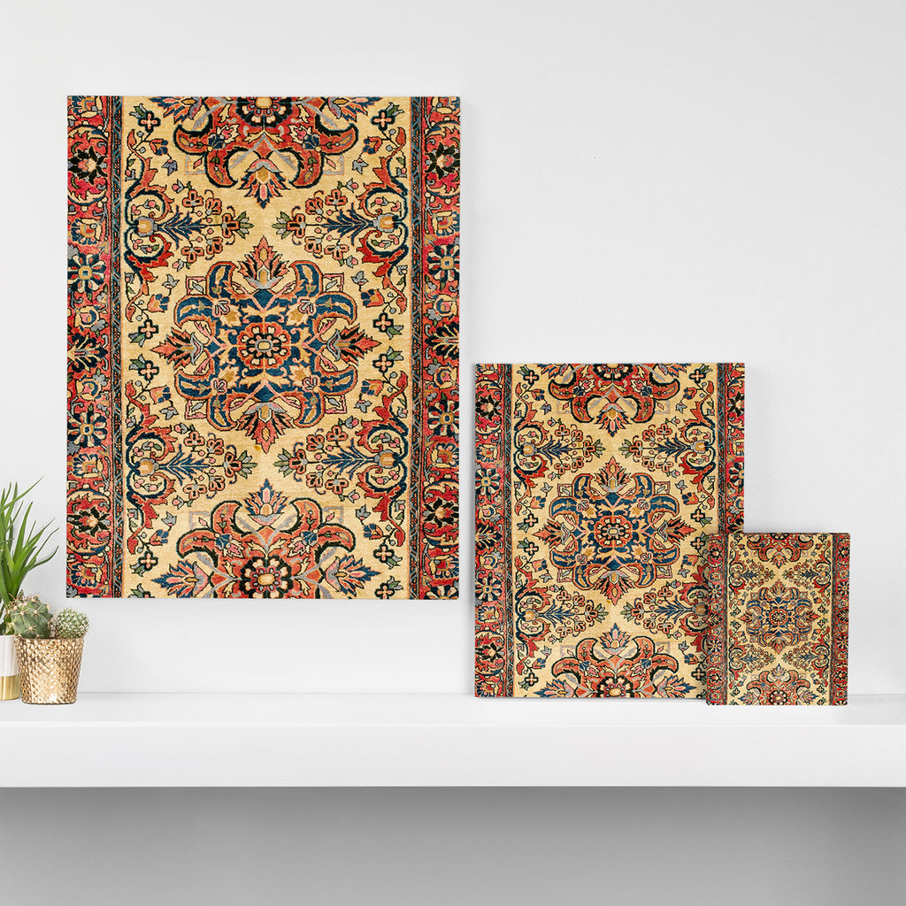 Kashan  Antique Central Persian Rug Print Canvas Print Gallery Image 3