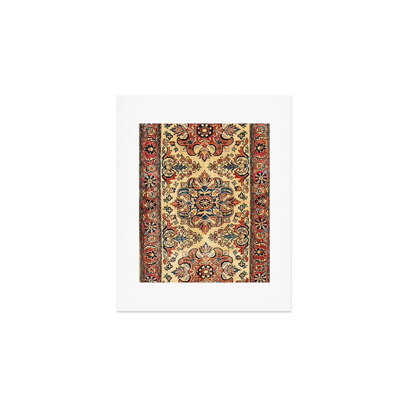 Kashan  Antique Central Persian Rug Print Art Print Gallery Image 1