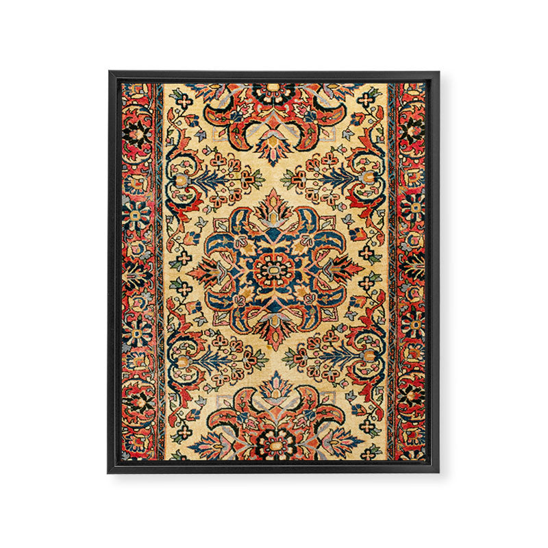 Kashan  Antique Central Persian Rug Print Framed Canvas Print Gallery Image 3