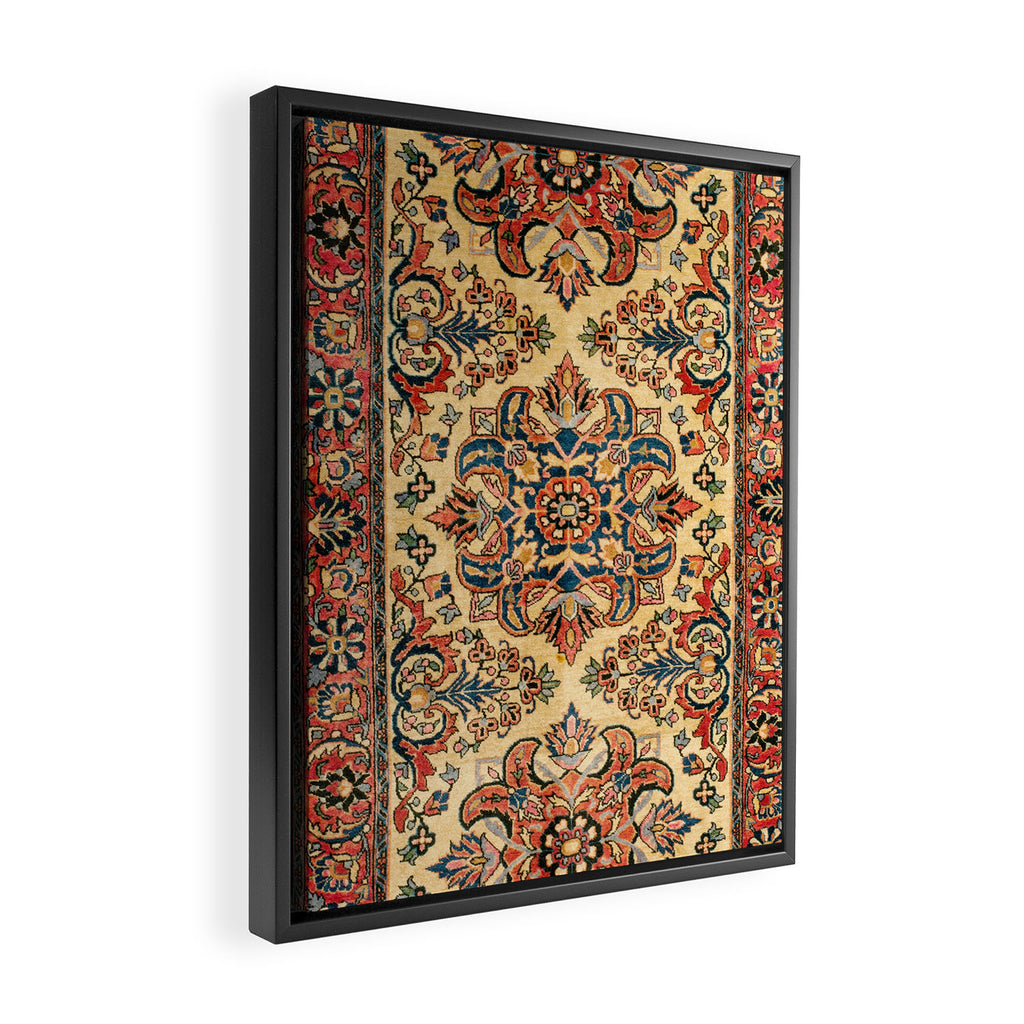 Kashan  Antique Central Persian Rug Print Framed Canvas Print Gallery Image 2