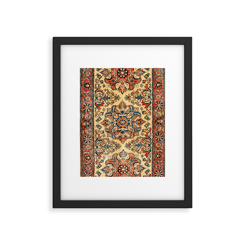Kashan  Antique Central Persian Rug Print Framed Art Print Gallery Image 4