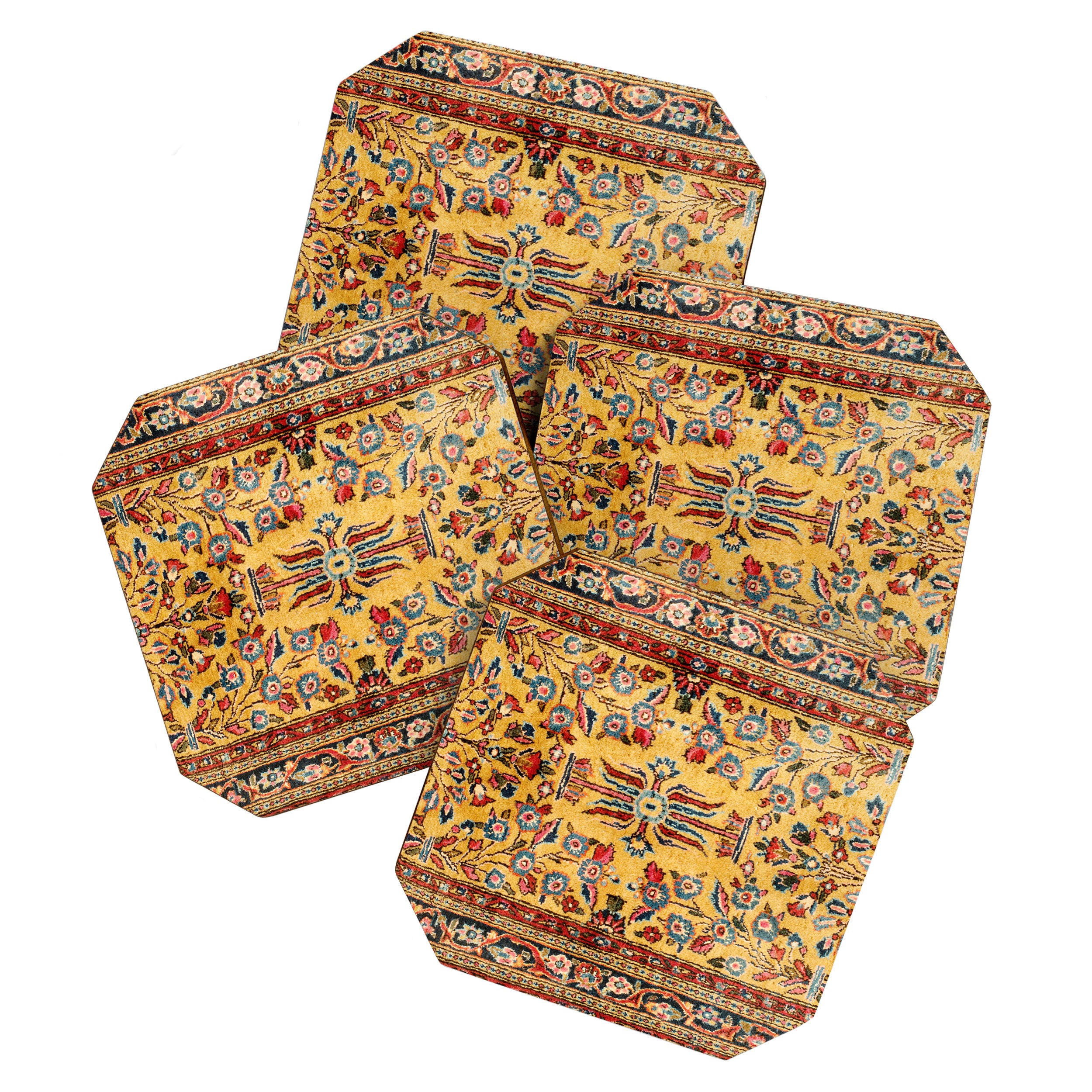 Kashan  Antique  Persian Rug Print Coaster Gallery Image 1