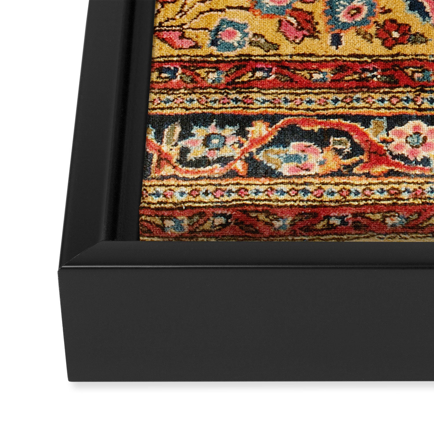 Kashan  Antique  Persian Rug Print Framed Canvas Print Gallery Image 3