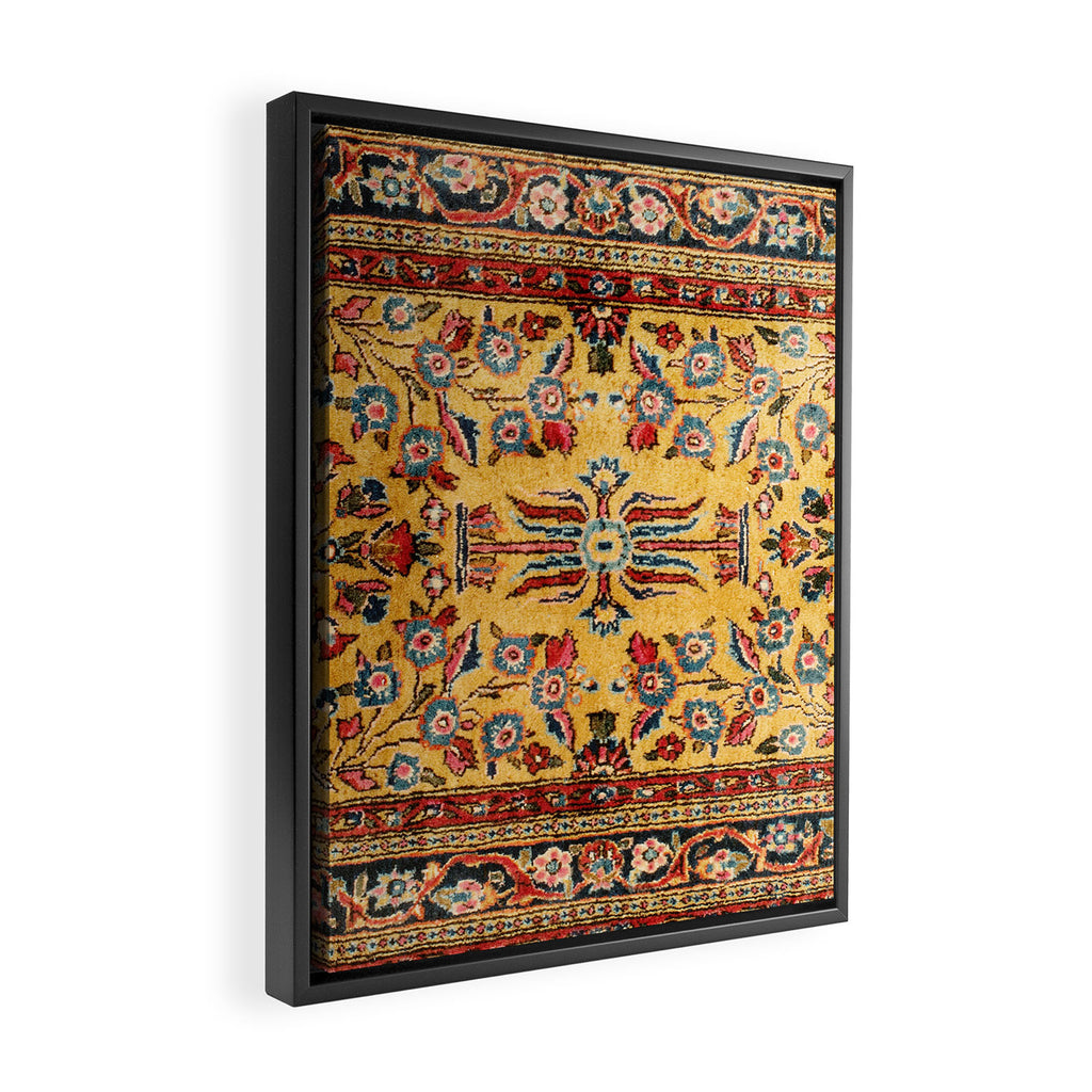 Kashan  Antique  Persian Rug Print Framed Canvas Print Gallery Image 2