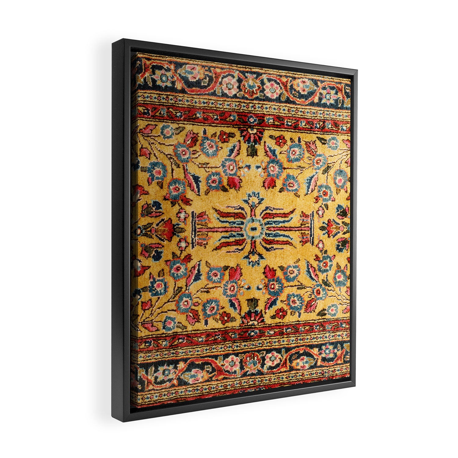 Kashan  Antique  Persian Rug Print Framed Canvas Print Gallery Image 2