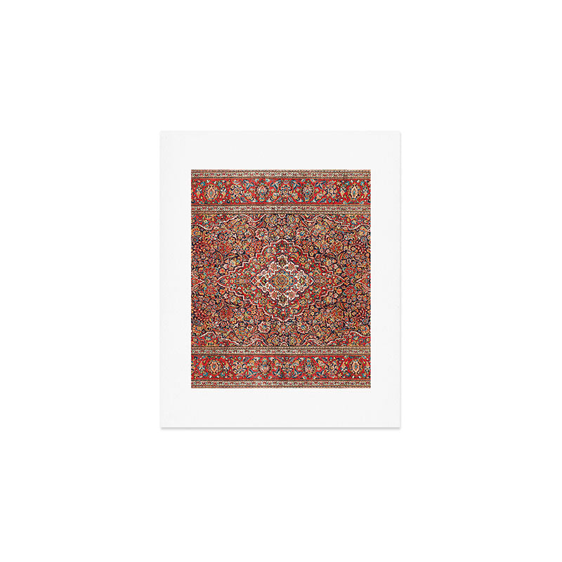 Kashan  Antique Persian Rug Print Art Print Gallery Image 1
