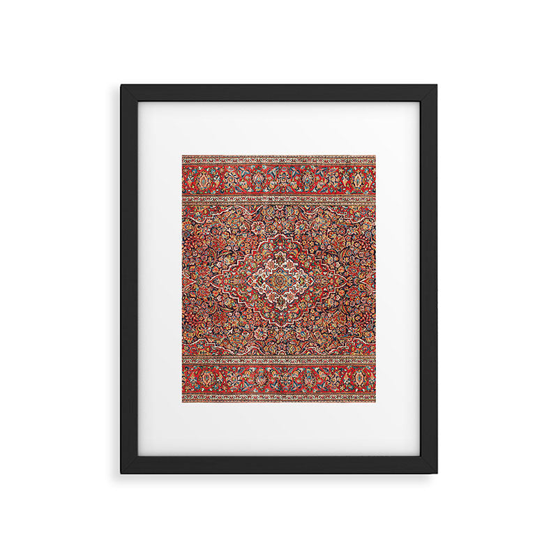 Kashan  Antique Persian Rug Print Framed Art Print Gallery Image 4