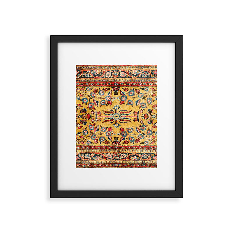 Kashan  Antique  Persian Rug Print Framed Art Print Gallery Image 4