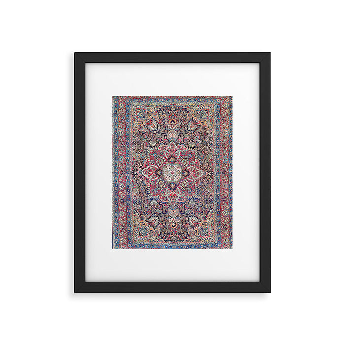 Kashan Central Persian Rug Print Framed Art Print Gallery Image 1