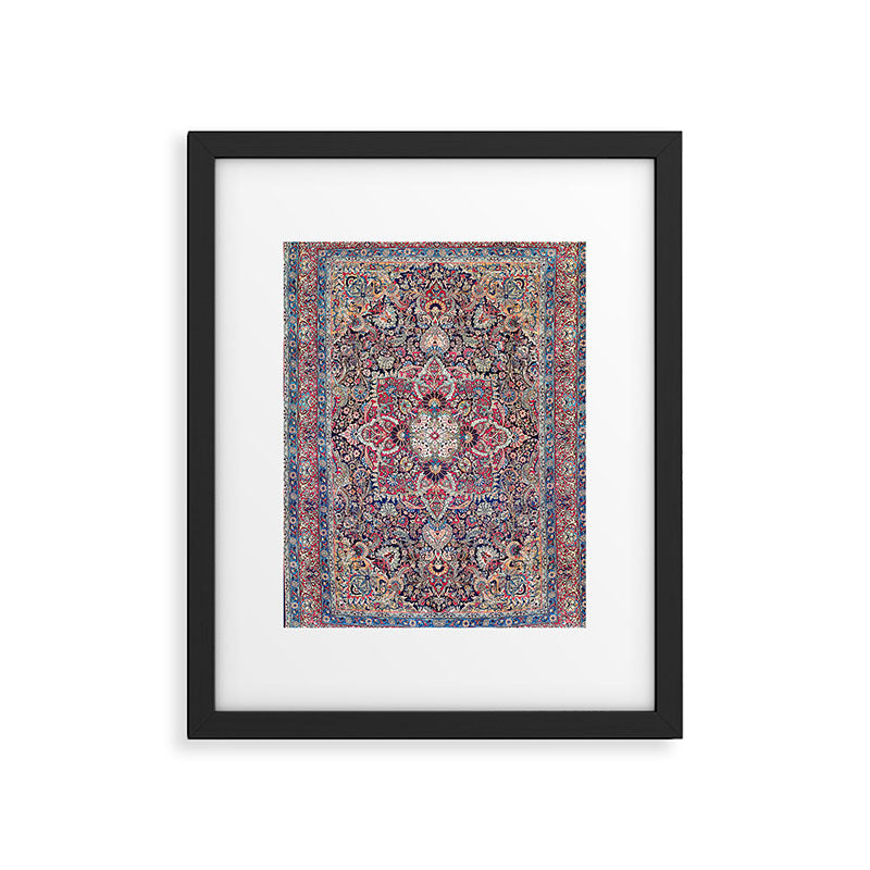 Kashan Central Persian Rug Print Framed Art Print Gallery Image 4