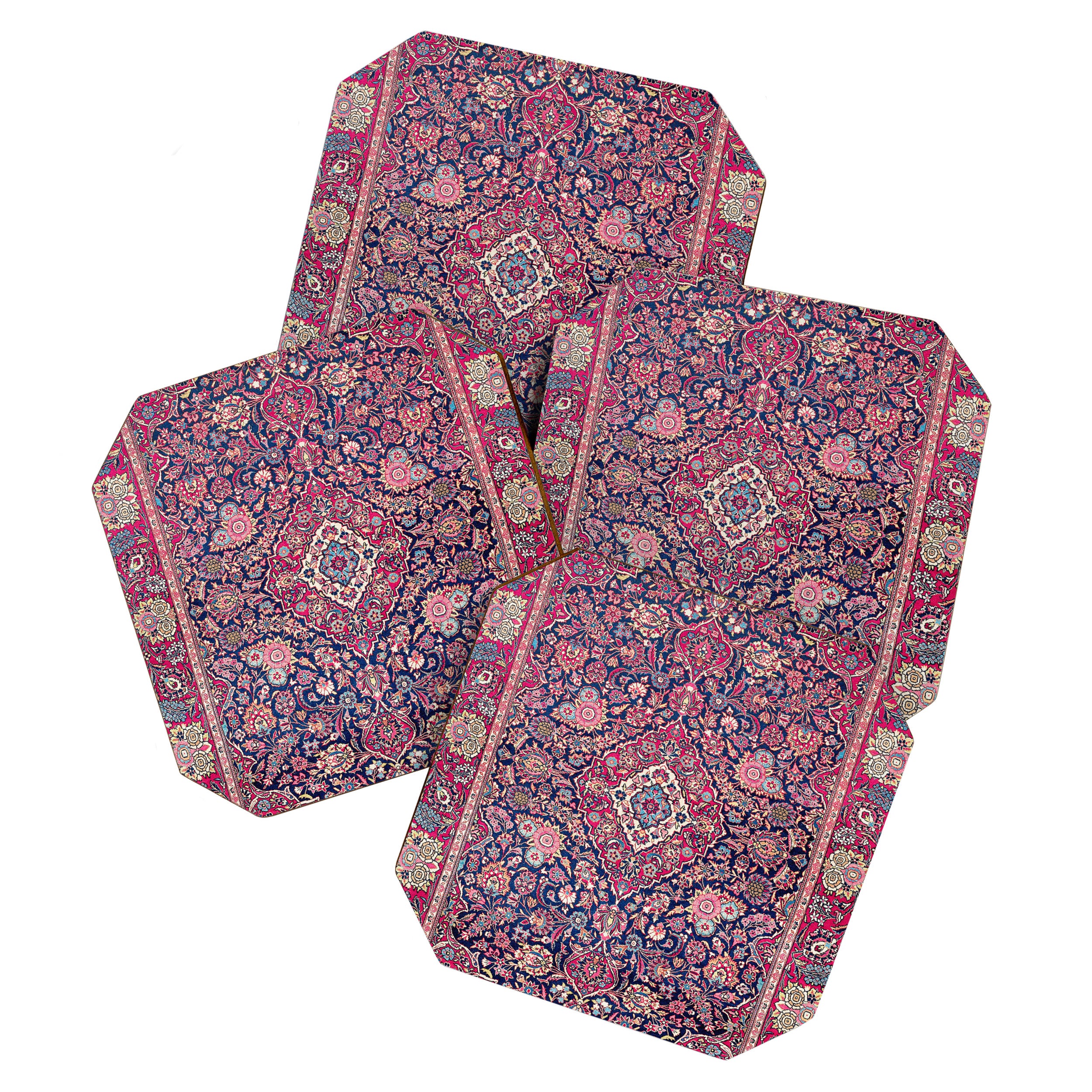 Kashan Central Persian Rug Print Coaster Gallery Image 1