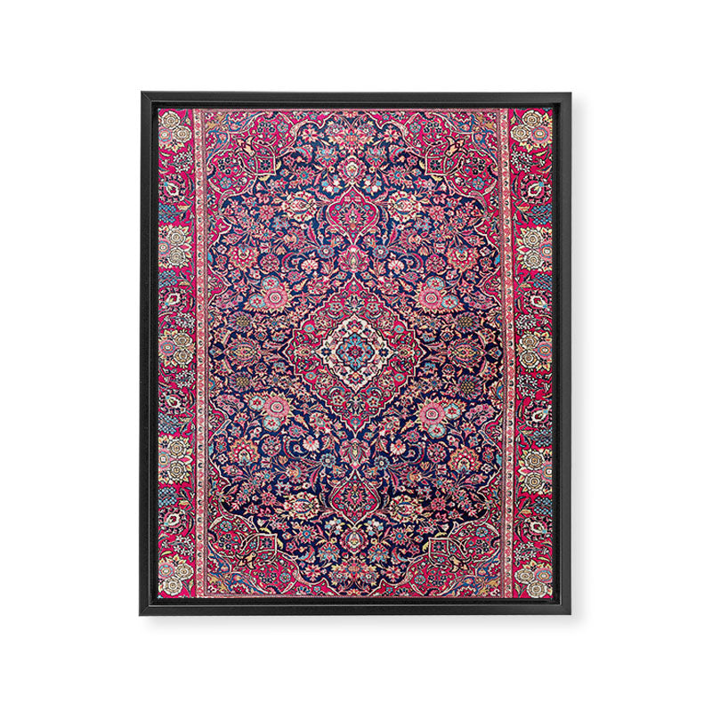 Kashan Central Persian Rug Print Framed Canvas Print Gallery Image 3