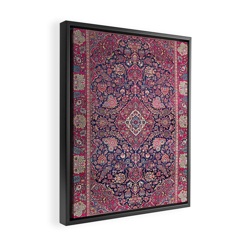 Kashan Central Persian Rug Print Framed Canvas Print Gallery Image 2