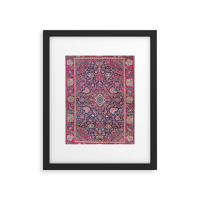 Kashan Central Persian Rug Print Framed Art Print Gallery Image 1