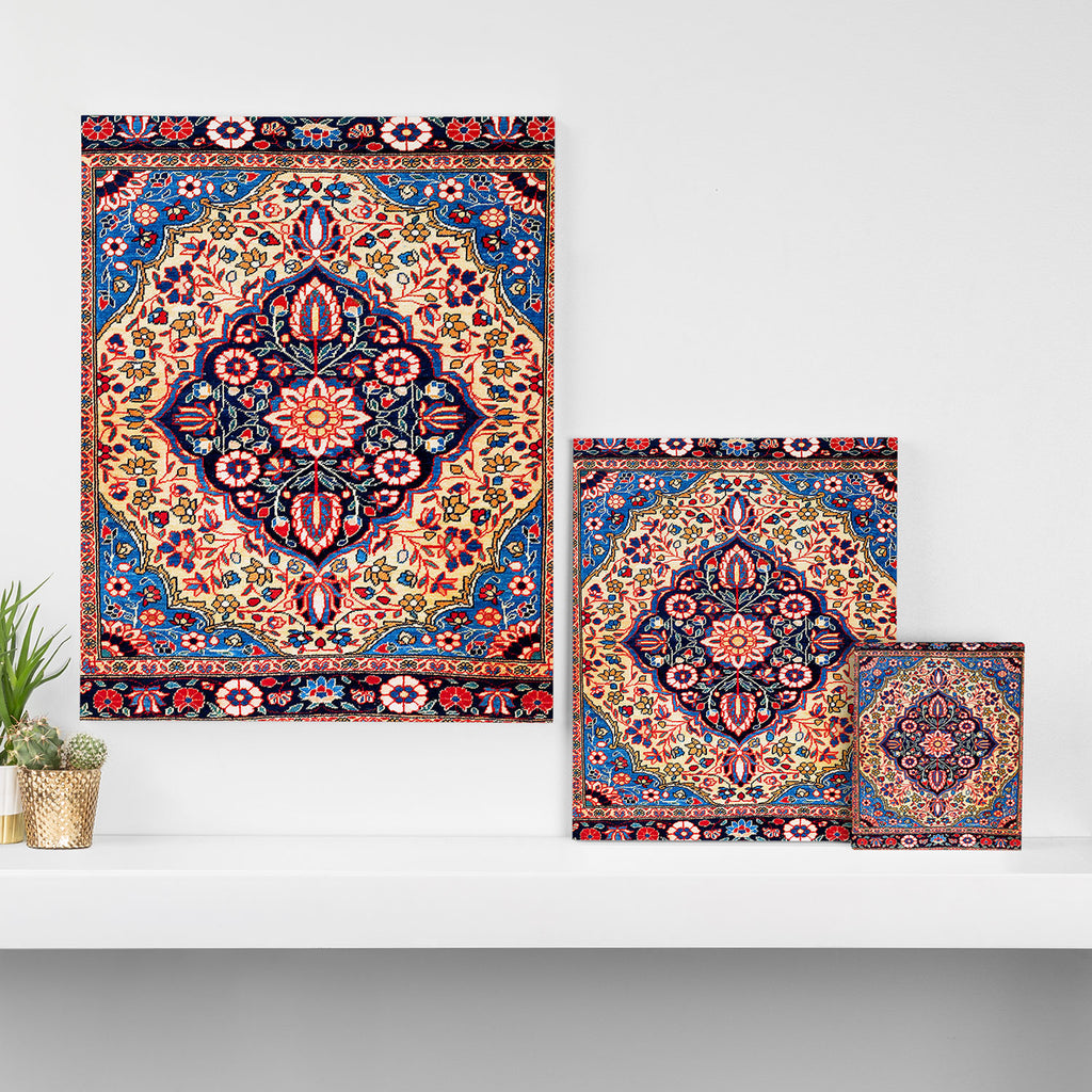 Kashan Central Persian Rug Print Canvas Print Gallery Image 3