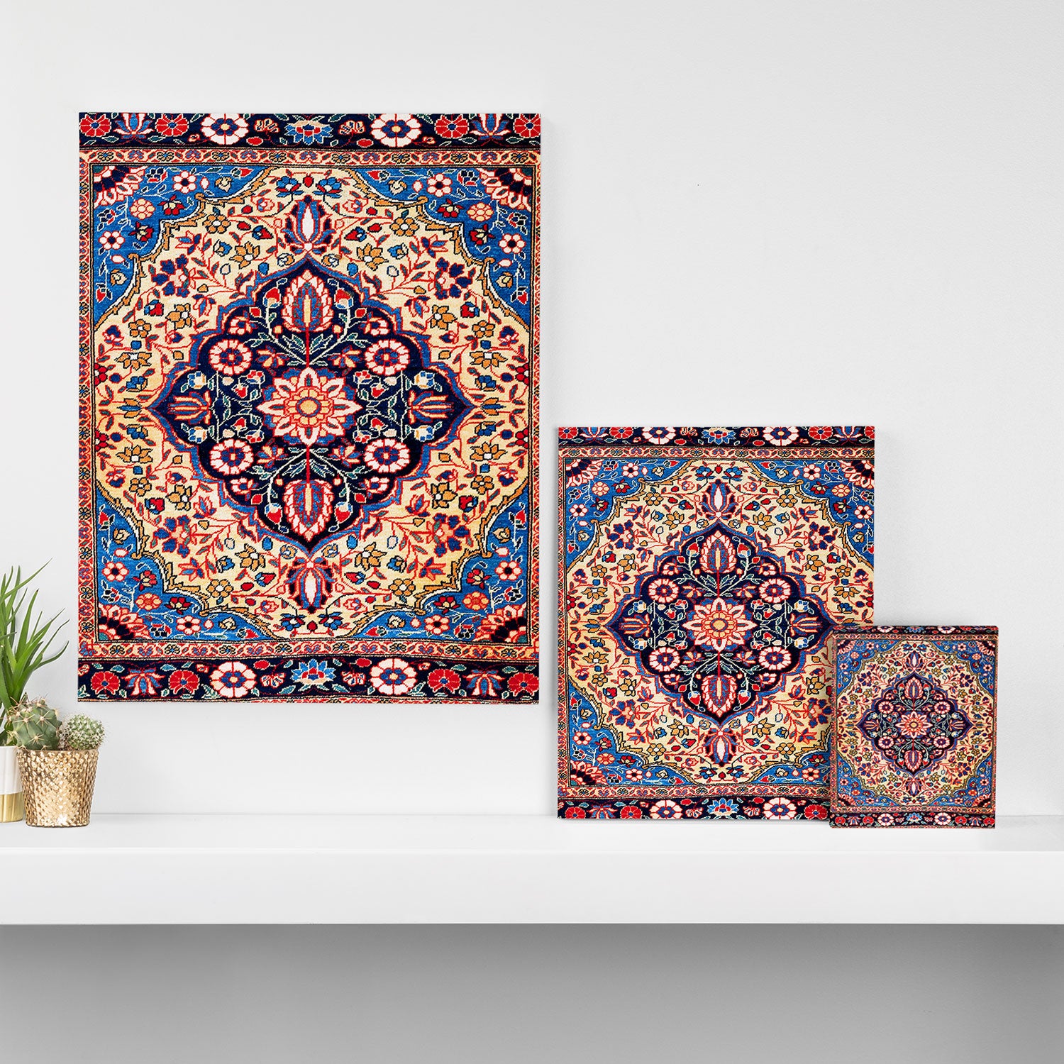 Kashan Central Persian Rug Print Canvas Print Gallery Image 3