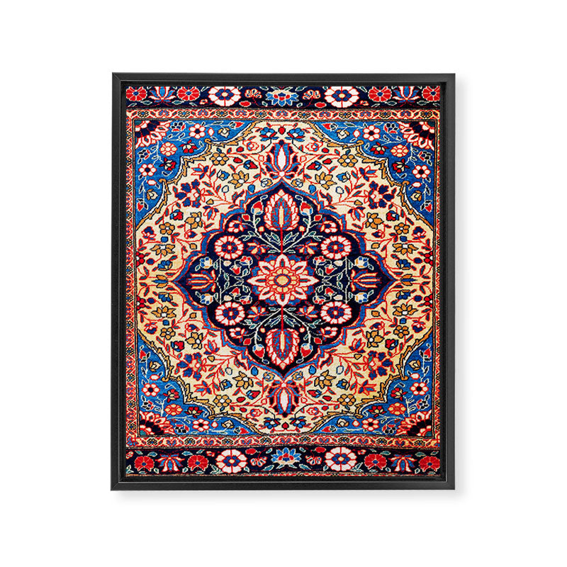 Kashan Central Persian Rug Print Framed Canvas Print Gallery Image 3