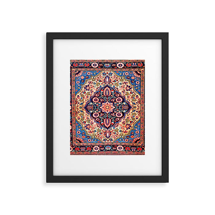 Kashan Central Persian Rug Print Framed Art Print Gallery Image 1