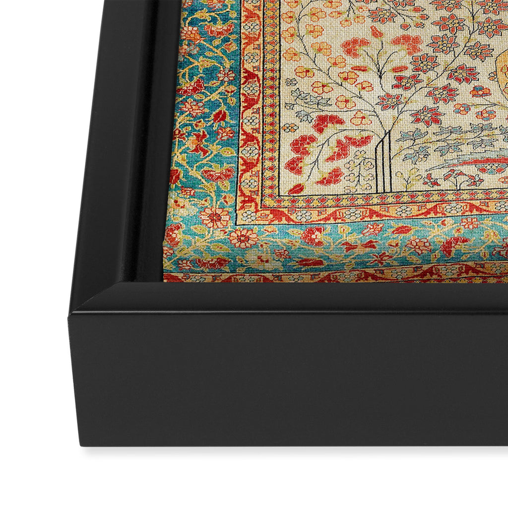 Kashan Central Persian Rug Print Framed Canvas Print Gallery Image 3