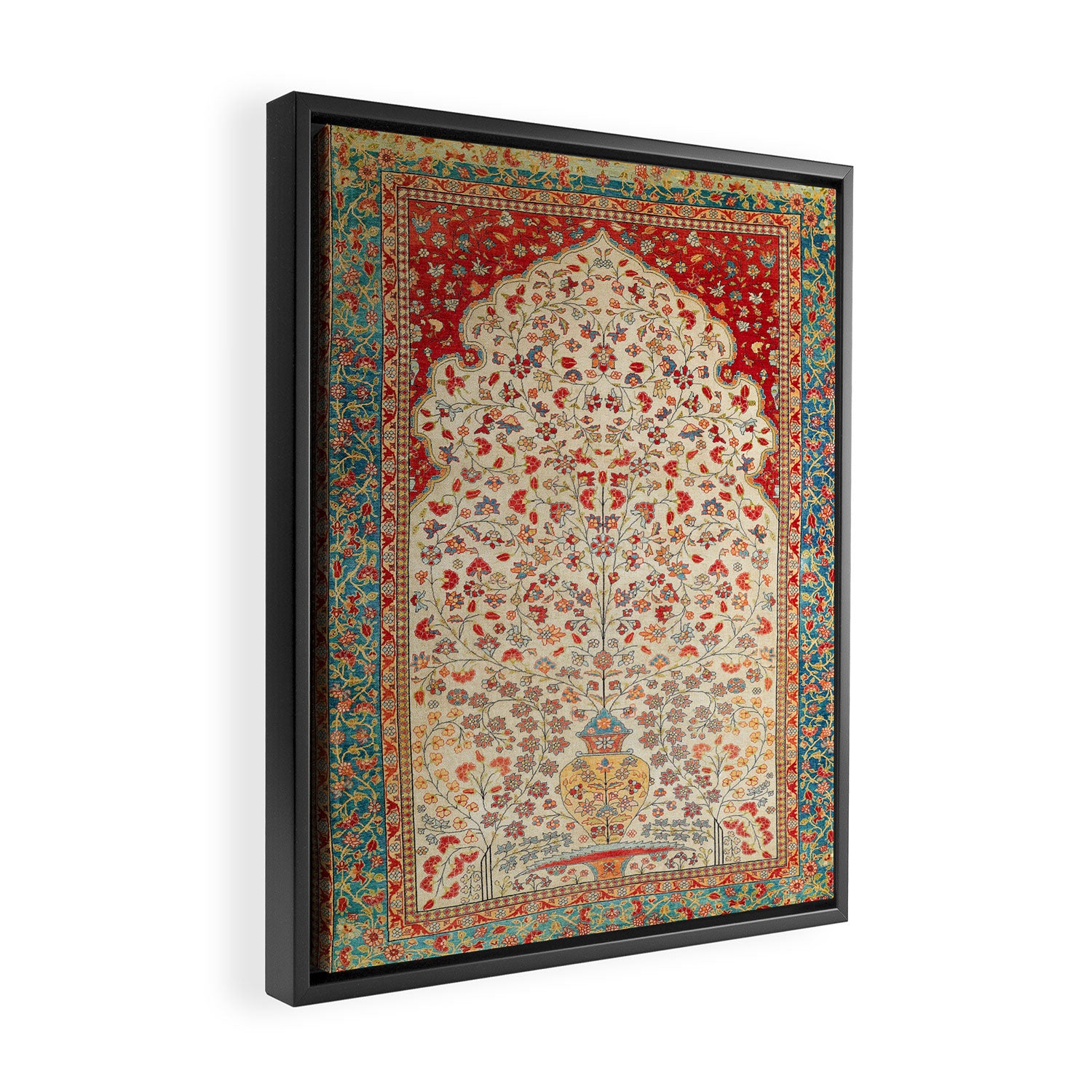 Kashan Central Persian Rug Print Framed Canvas Print Gallery Image 2