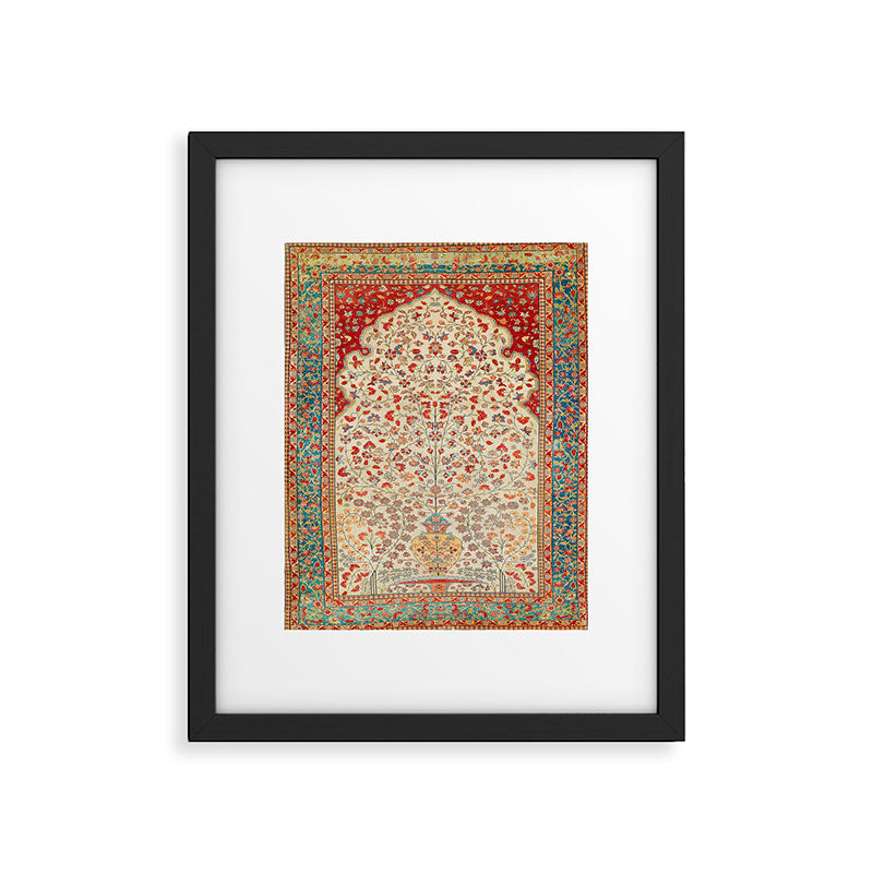 Kashan Central Persian Rug Print Framed Art Print Gallery Image 4