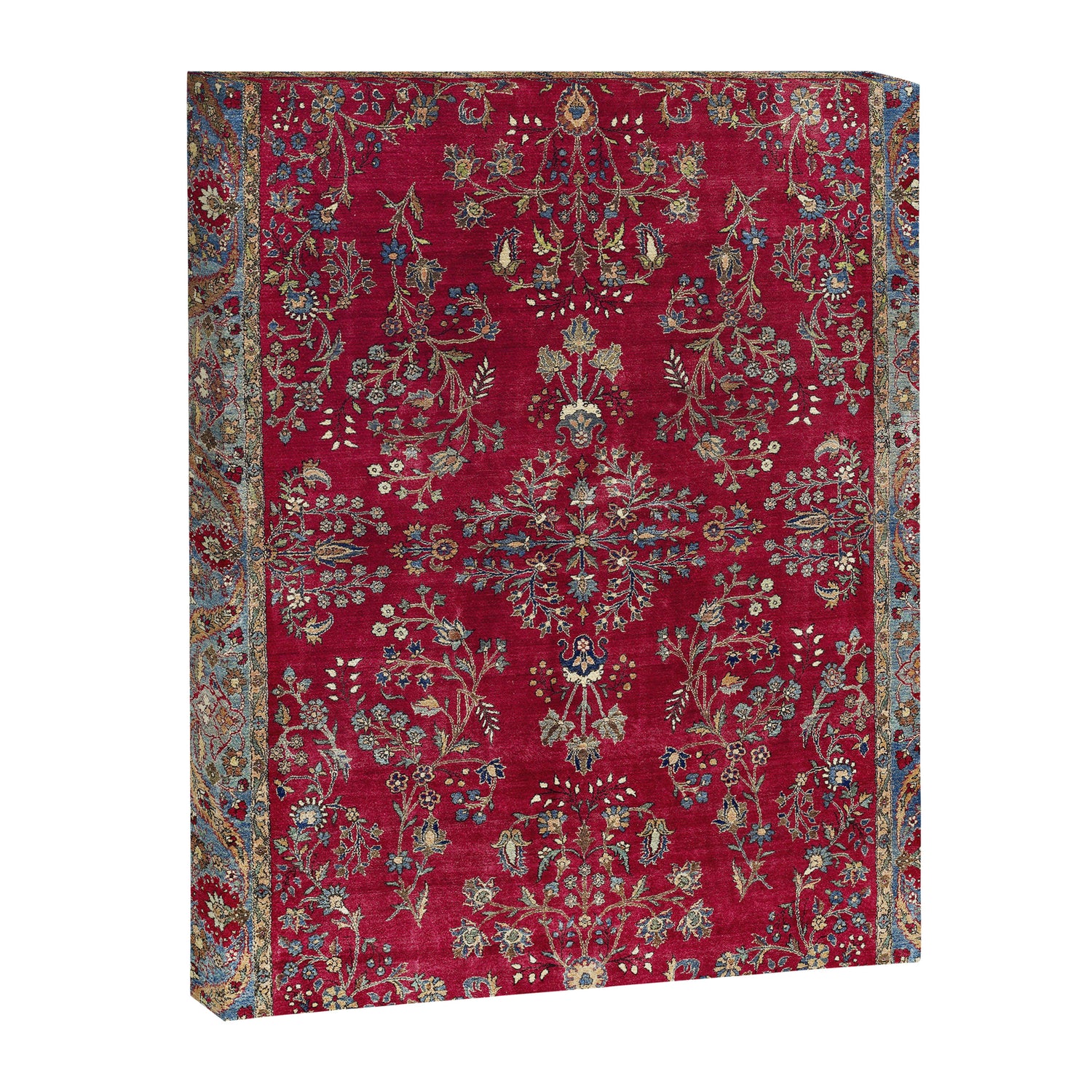 Kashan Central Persian Silk Rug Print Canvas Print Gallery Image 3