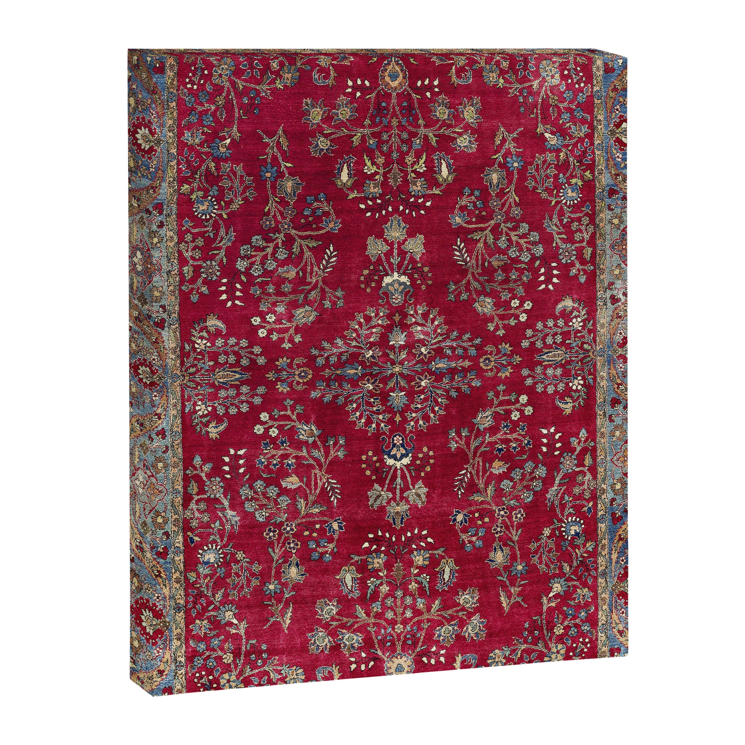Kashan Central Persian Silk Rug Print Canvas Print Gallery Image 3