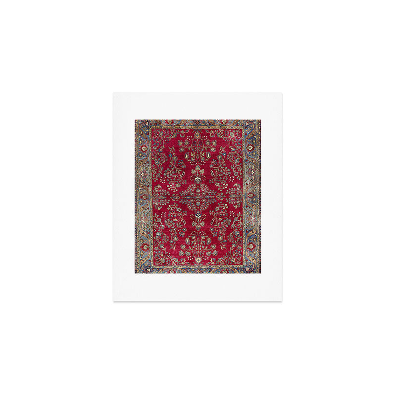 Kashan Central Persian Silk Rug Print Art Print Gallery Image 1
