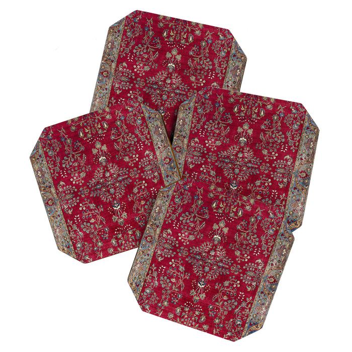 Kashan Central Persian Silk Rug Print Coaster Gallery Image 1