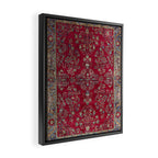 Kashan Central Persian Silk Rug Print Framed Canvas Print Gallery Image 2