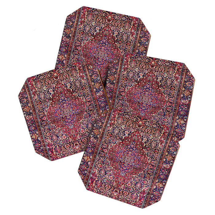 Kashan Central Persian Silk Rug Print Coaster Gallery Image 1
