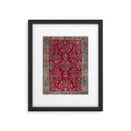 Kashan Central Persian Silk Rug Print Framed Art Print Gallery Image 5