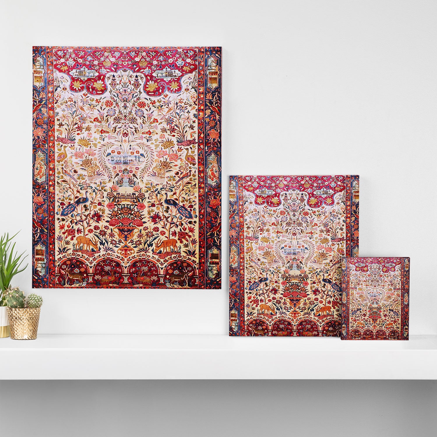 Kashan Dabir Oil Drilling Animal Rug Print Canvas Print Gallery Image 3