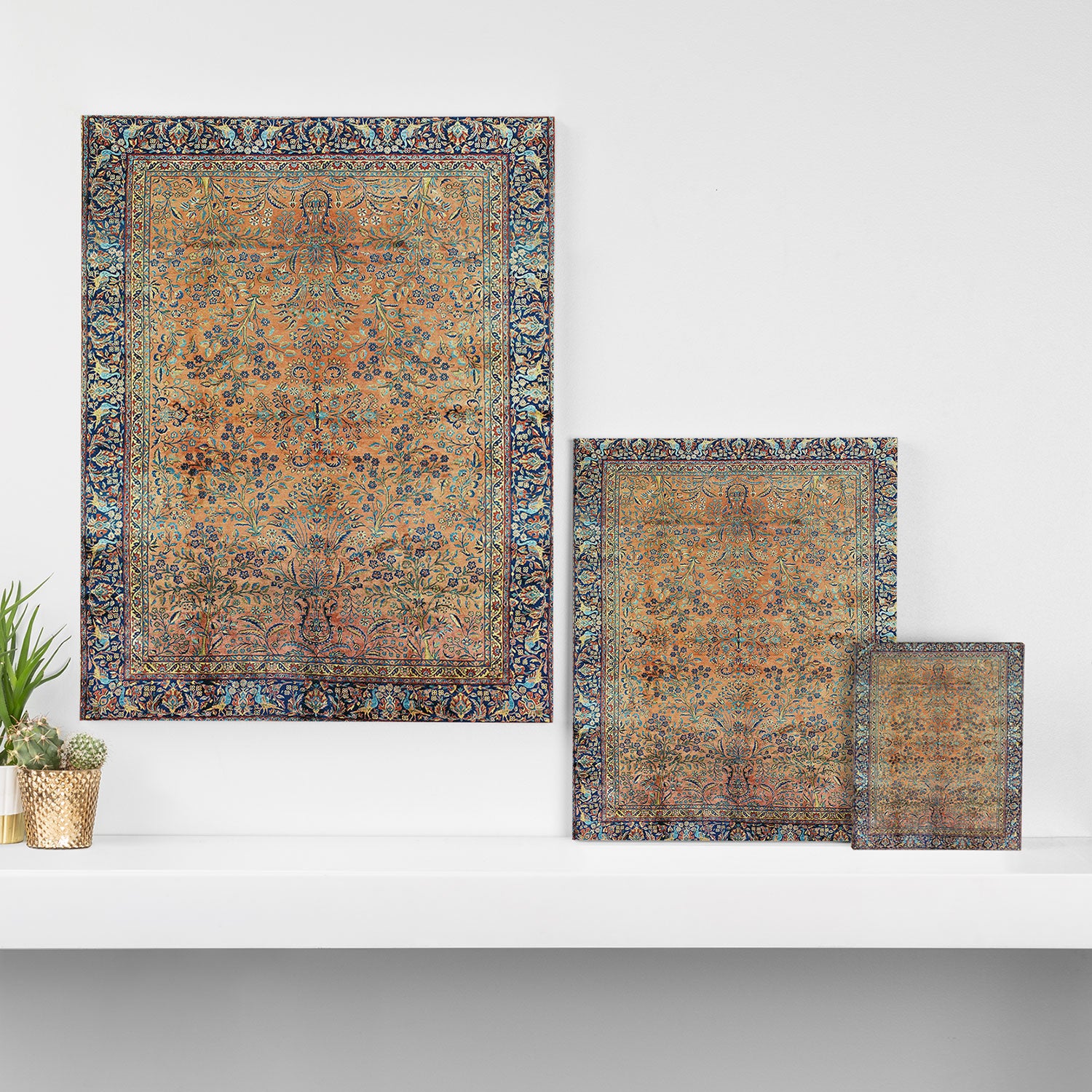 Kashan Floral Persian Carpet Print Canvas Print Gallery Image 3