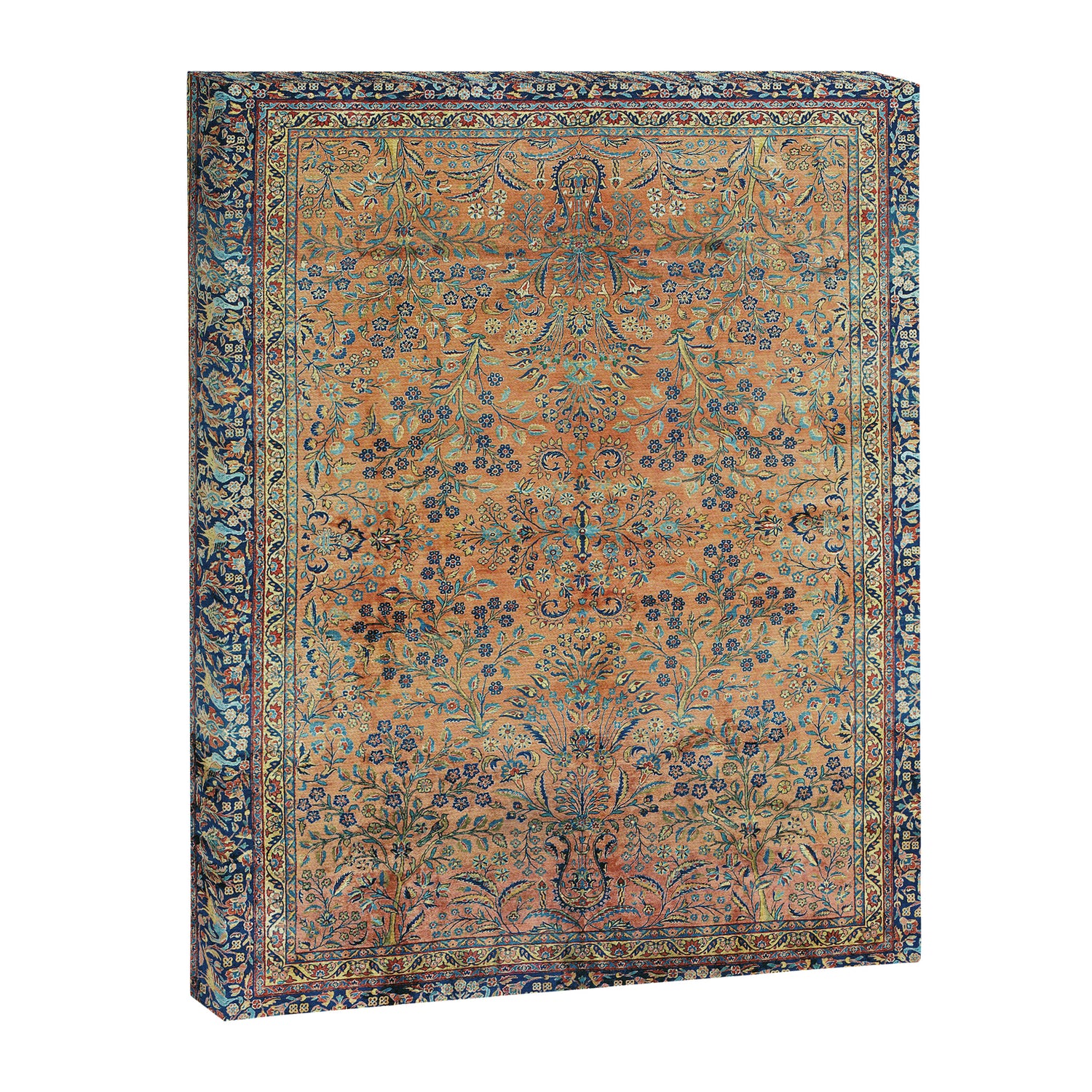 Kashan Floral Persian Carpet Print Canvas Print Gallery Image 3