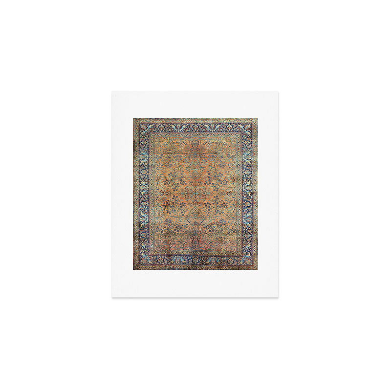 Kashan Floral Persian Carpet Print Art Print Gallery Image 1